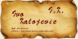 Ivo Kalojević vizit kartica